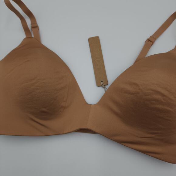 SKIMS Wireless Form T Shirt Demi Bra in Ochre Size 32D - Picture 3 of 9